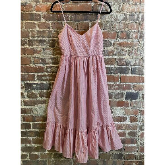 J. Crew Red/White Striped Sleeveless Sundress Ladies Size 0 - Picture 1 of 11